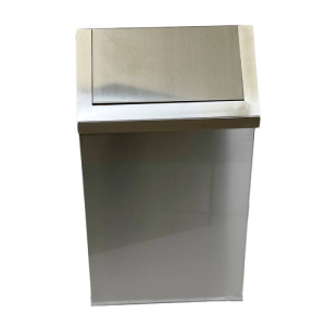 Урна з нержавіючої сталі з квадратною поворотною кришкою, сатинова, 45 л, 0235