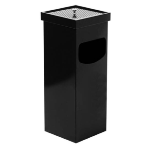 Урна-пепельница, квадратная, металл окрашенный, 90 л, черная 0292В