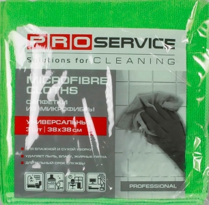 Серветка мікрофібра універсальна 38х38см 3шт зелена