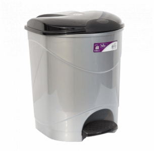 Ввдро для сміття з педаллю IRAK PLASTIK BELLA №1 12л сірий металік