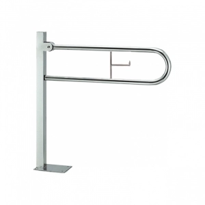 Поручень напольный, подъемный, с держателем рулонов туалетной бумаги