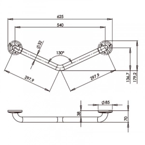 Поручень для инвалидов угловой MEDIEPOXY BA0130