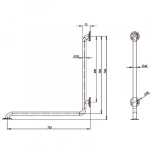 Поручень для инвалидов угловой MEDIEPOXY