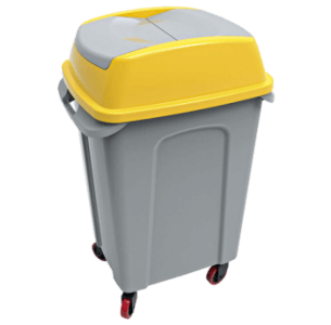 Бак для мусора на колесах  PLANET HIPPO 70 л серо-желтый
