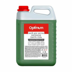 OPTIMUM Засіб для миття та дезінфекції сантехніки "Сантрі-гель» із соляною кислотою, Лимон, 5 л.
