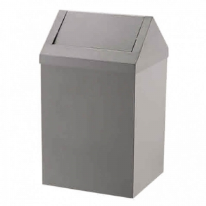 Урна з нержавіючої сталі з квадратною поворотною кришкою, сатинова, 45 л, 0235