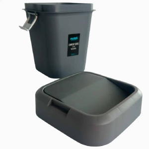 Мусорное ведро пластиковое 8 л с поворотной крышкой цвета антрацит COB-410A
