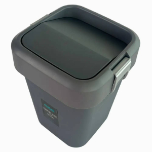 Мусорное ведро пластиковое 8 л с поворотной крышкой цвета антрацит COB-410A
