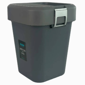 Мусорное ведро пластиковое 8 л с поворотной крышкой цвета антрацит COB-410A