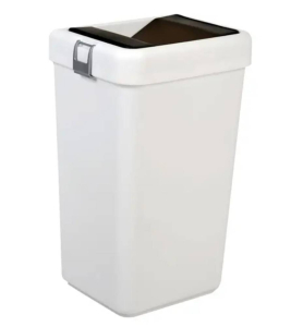 Мусорное ведро пластиковое 40 л с поворотной крышкой белое COB-412W