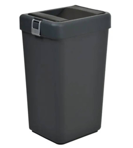 Мусорное ведро пластиковое 40 л с поворотной крышкой цвета антрацит COB-412A