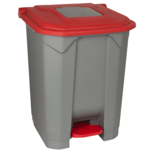 Бак для сміття на колесах з педаллю PLANET 50 л сіро-жовтий