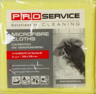 Серветка мікрофібра універсальна 38х38см 3шт жовта