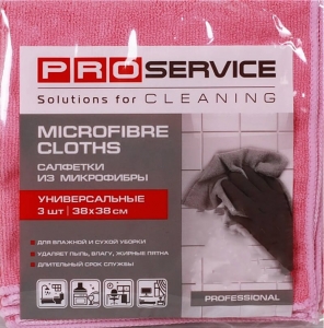 Серветка мікрофібра універсальна 38х38см 3шт червона