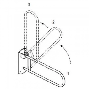Поручень для осіб з інвалідністю відкидний MEDINOX зі стопором BG0800CS
