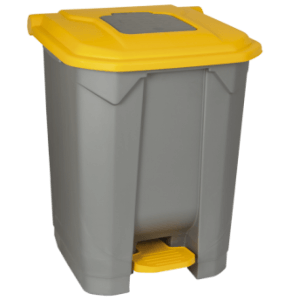 Бак для сміття на колесах з педаллю PLANET 50 л сіро-жовтий
