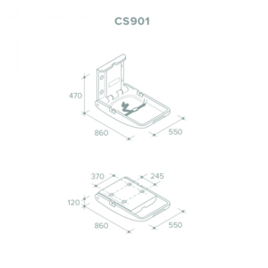 Вертикальний настінний сповивальний столик CS901
