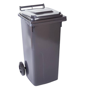 Бак для мусора пластиковый, серый, 120 литров