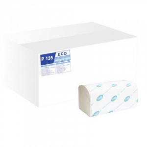 Бумажные полотенца листовые, отбеленная макулатура эконом P135