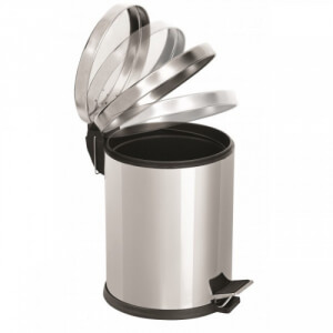 Корзина для мусора с педалью, нержавеющая сталь глянцевая, Soft Close., 16 л. SOFTL16C