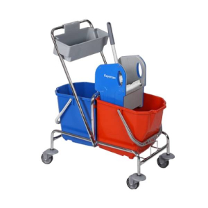 Тележка для уборки  2 ведра 25 л. Bayersan B006 плоский пресс для отжима