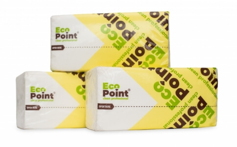 Паперові рушники листові, білі, V-укладання, 2 шару VS-160