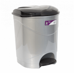 Ведро для мусора с педалью  IRAK PLASTIK BELLA №1 12л серый металлик