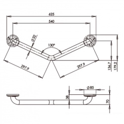 Поручень для инвалидов угловой MEDIEPOXY BA0130