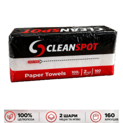Бумажные полотенца листовые, белые, V-укладка, 2 слоя Бумажные полотенца CLEANSPOT ПЛ-V-160