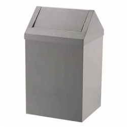 Урна з нержавіючої сталі з квадратною поворотною кришкою, сатинова, 45 л, 0235