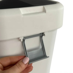 Сміттєве відро пластикове 8 л із поворотною кришкою біле COB-410W