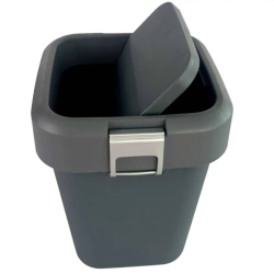 Мусорное ведро пластиковое 8 л с поворотной крышкой цвета антрацит COB-410A