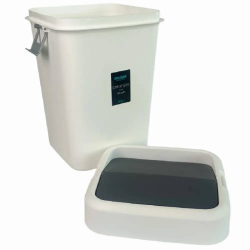 Мусорное ведро пластиковое 18 л с поворотной крышкой белое COB-411W