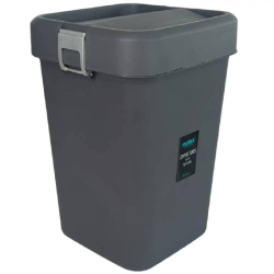 Мусорное ведро пластиковое 18 л с поворотной крышкой цвета антрацит COB-411A