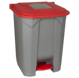 Бак для сміття на колесах з педаллю PLANET 50 л сіро-жовтий