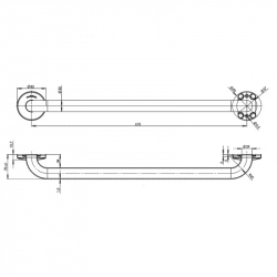 Поручень для осіб з інвалідністю прямий MEDIEPOXY BR2600B