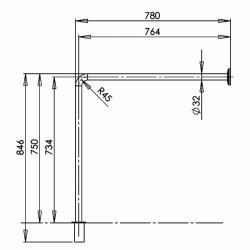 Поручень для инвалидов Г-образный MEDIEPOXY BS0010
