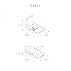 Вертикальний настінний сповивальний столик CS901