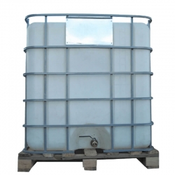 Емкость квадратная в решетке с металлическим  краном 1000 л