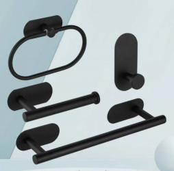 Набір аксесуарів для ванної кімнати Eucomir з 4 предметів (чорний)