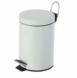 Корзина для сміття з педаллю12 л, нержавіюча сталь, білий колір. S12L_White